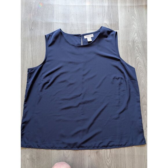 Notations Womens Plus Size 2X Sleeveless Navy Blue Blouse Top - Picture 4 of 7